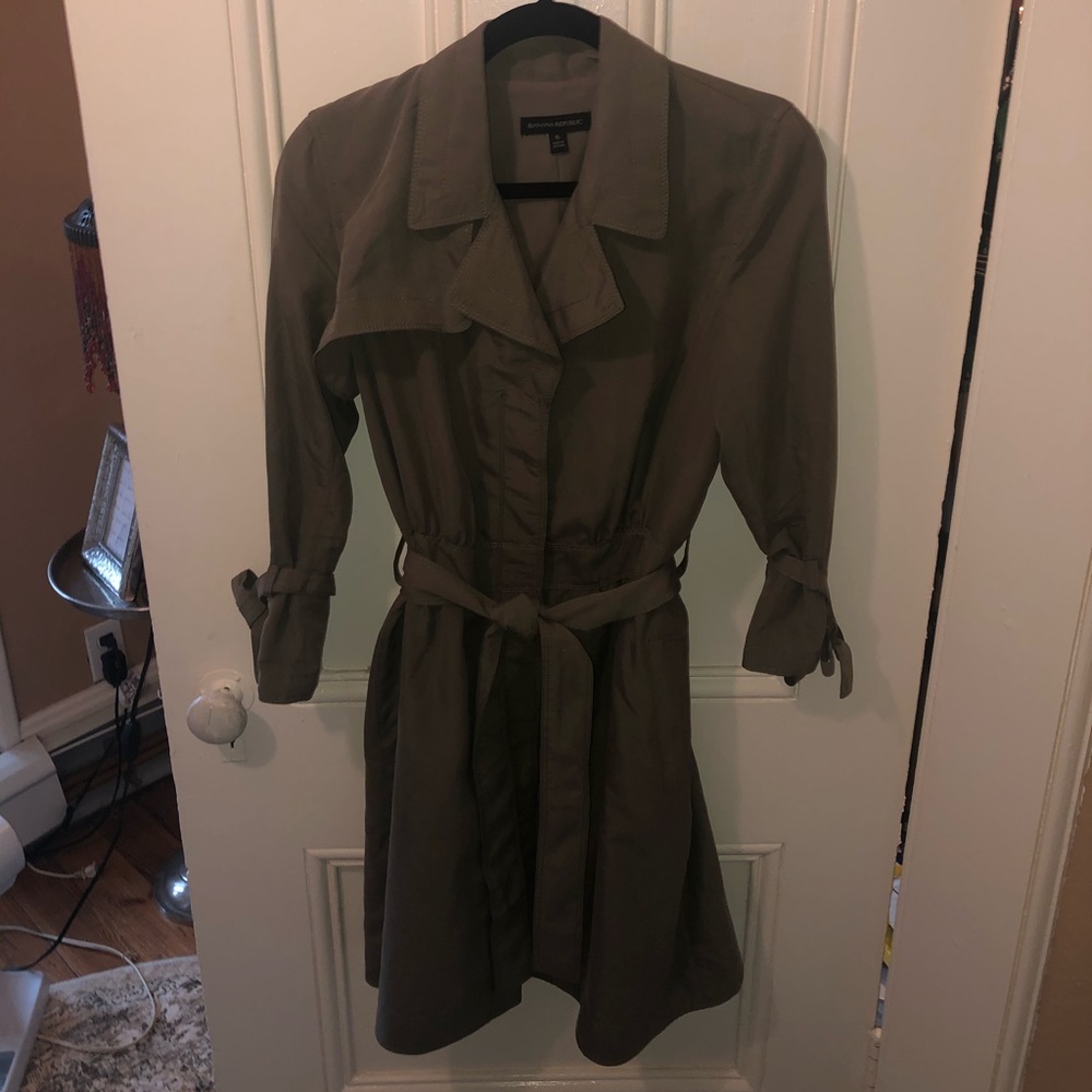 NWOT Banana Republic Army Green Trench Dress/Coat